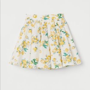 H&M Lemon print Bell-shaped cotton skirt